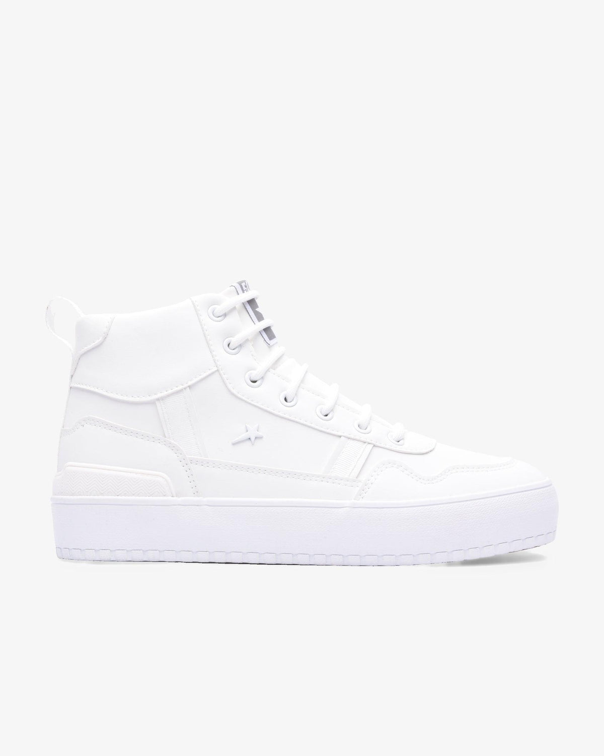 Men's Soviet Augustine PU hi-cut mixed media upper sneaker in white, showcasing the stylish design and sporty silhouette.
