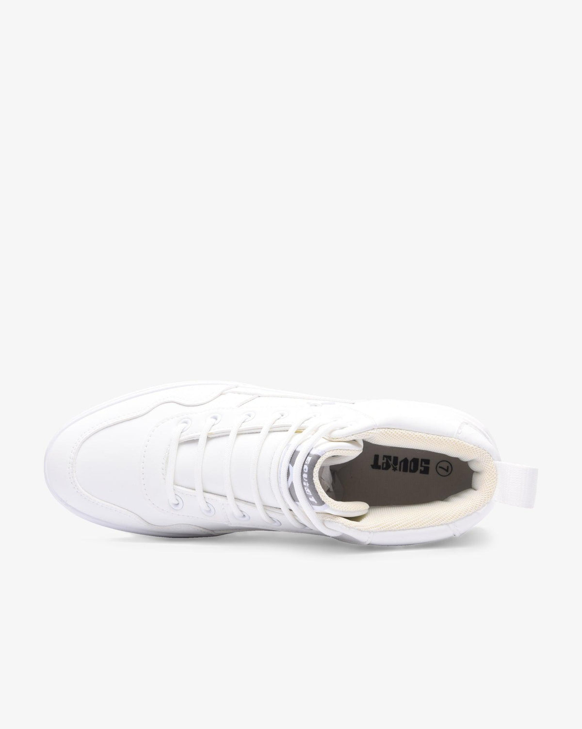 Men's Soviet Augustine PU hi-cut sneaker with mixed media upper, white color, and modern athletic design.