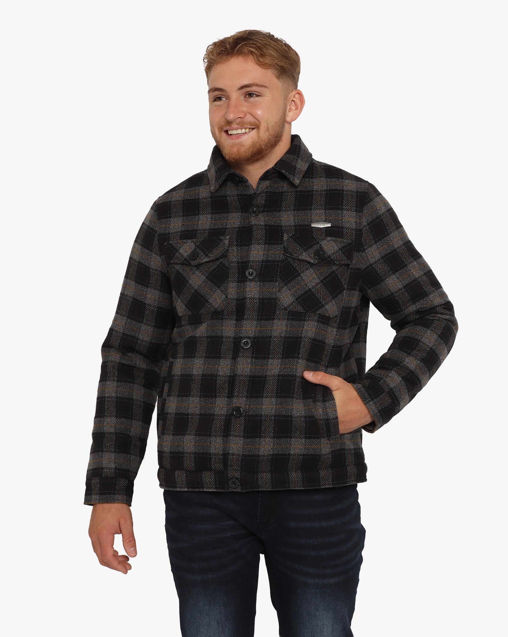 Mens Boden - Button Through Check Jacket