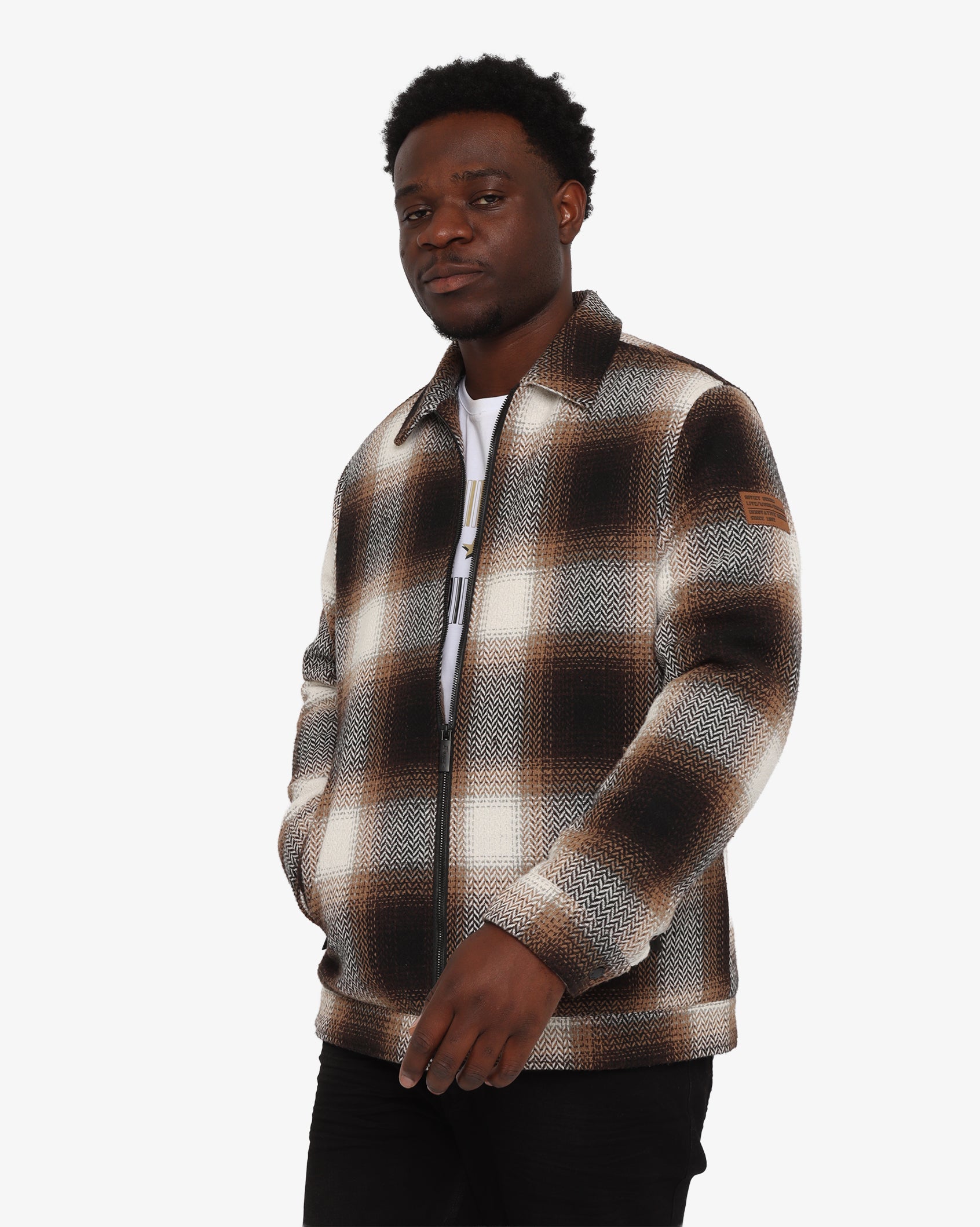 Mens Brad - Zip Through Check Jacket