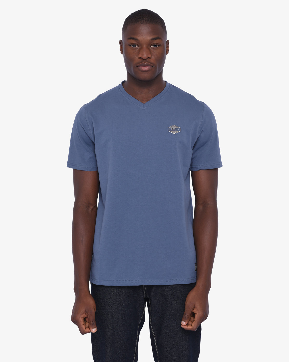 Men's Soviet Ben short sleeve V-neck T-shirt in air force color, casual apparel with a comfortable fit.