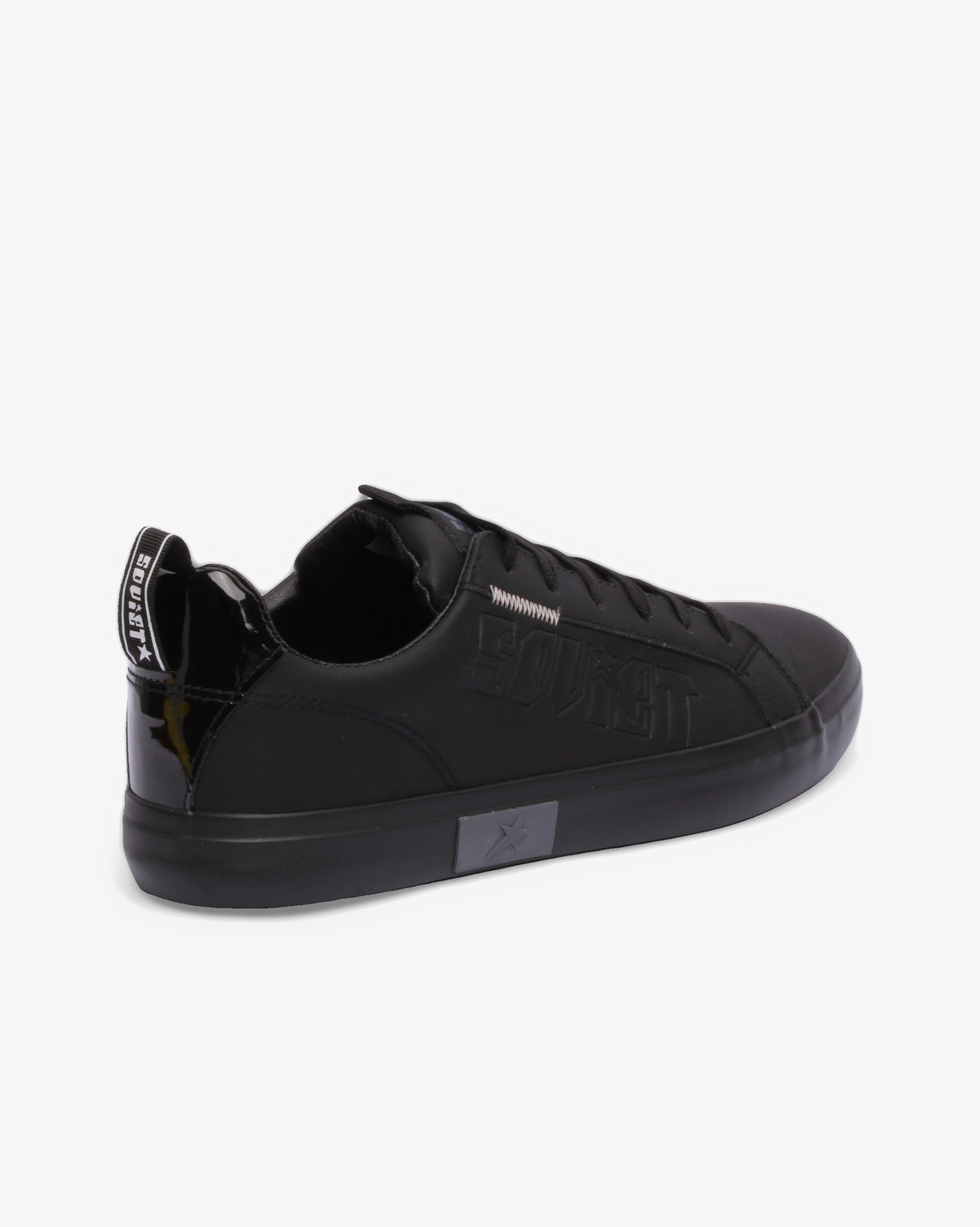 Men's Hollywood low cut PU sneaker by Soviet, black monochrome footwear with stylish design and comfortable fit.