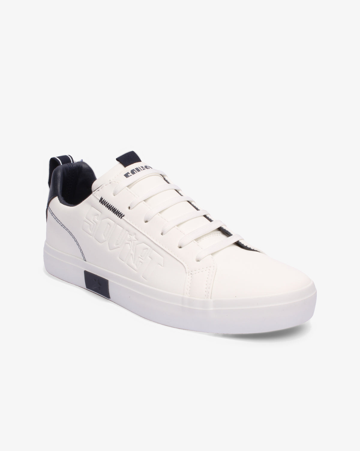 Men's Soviet Hollywood low cut PU sneaker in white with ink detailing, showcasing stylish casual footwear.