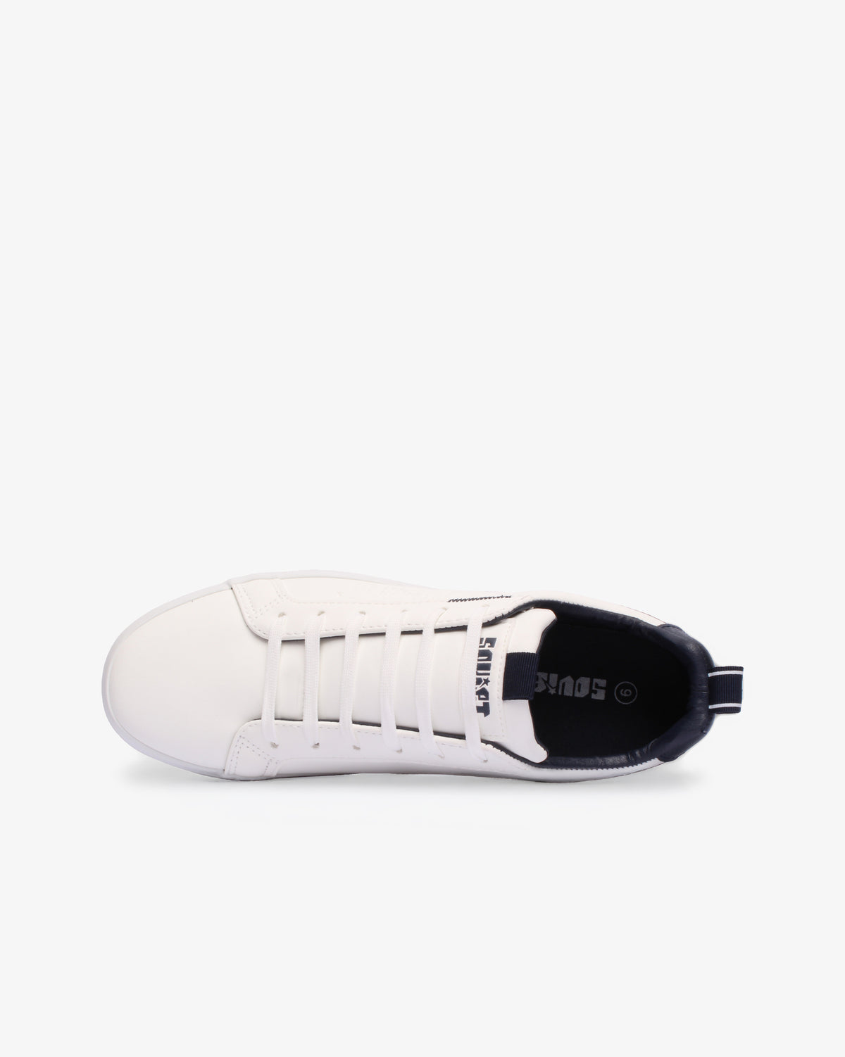 Men's Soviet Hollywood low cut PU sneaker in white with black accents, showcasing stylish casual footwear for everyday wear.