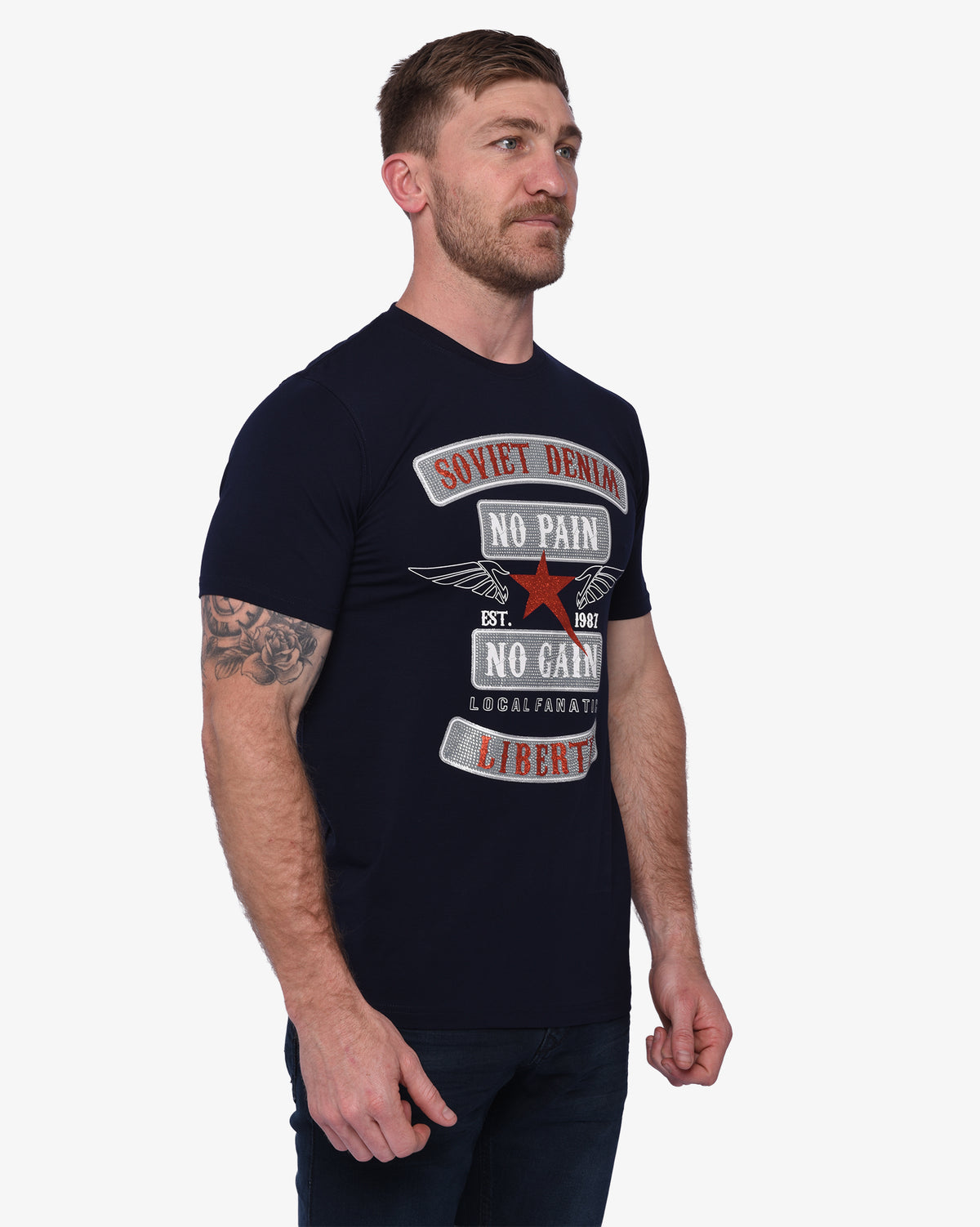 Mens Khazam - Studded Graphic T-Shirt