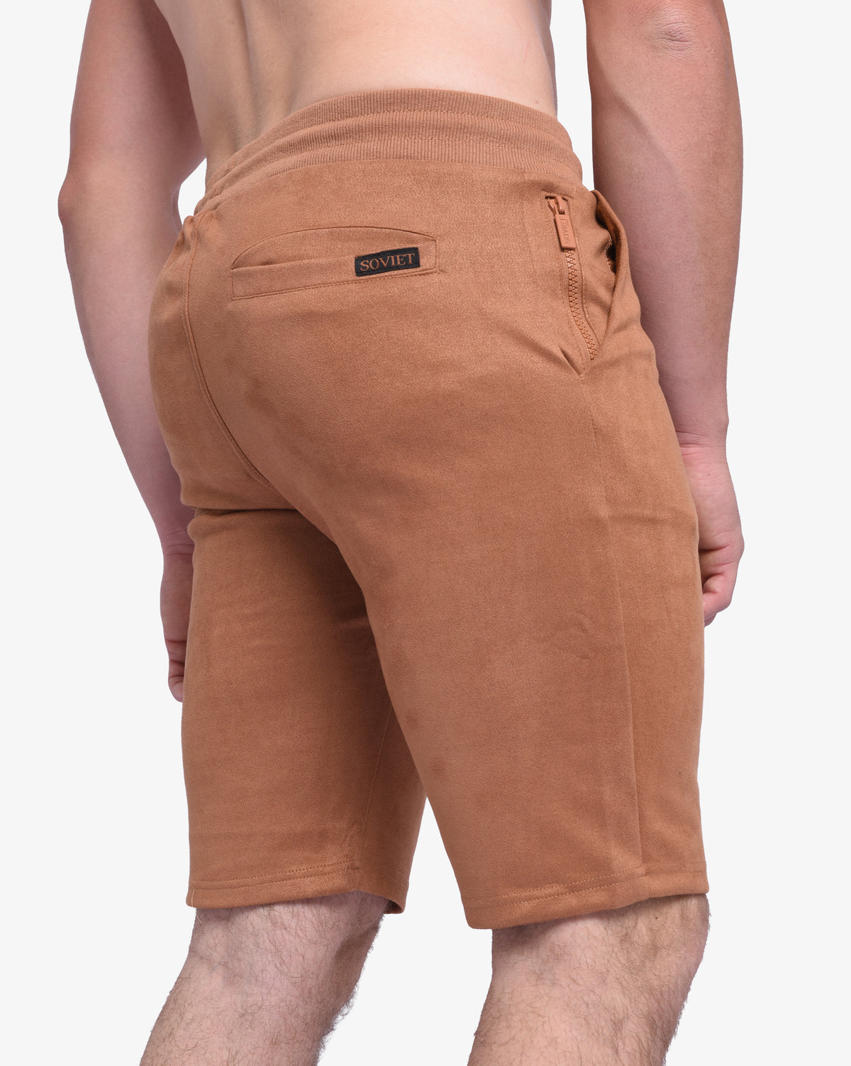 Soviet men's velvety track shorts with medal design, soft fabric, and athletic fit, ideal for casual or sportswear.