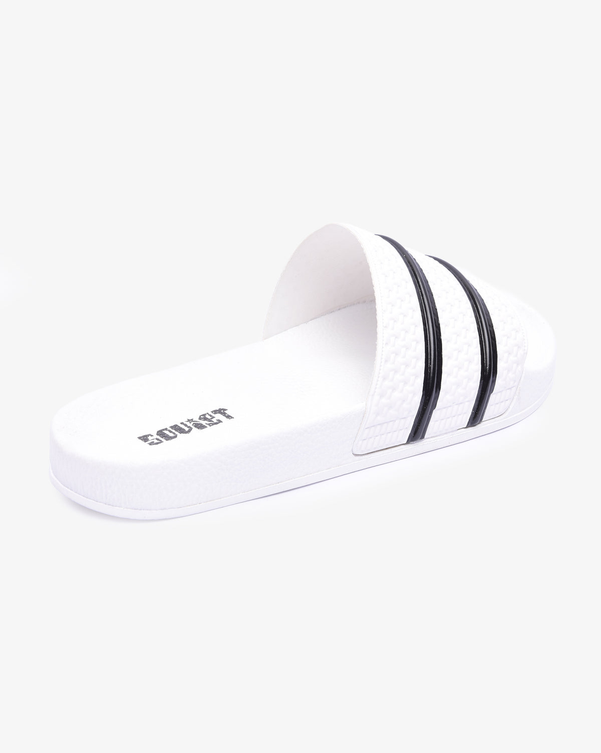 Men's Soviet Quest casual slider footwear in white and black with open-toe design and comfortable slip-on style.