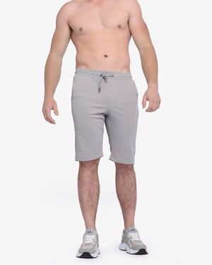 Light grey men's casual shorts from Soviet's Raven collection, featuring a relaxed fit and comfortable waistband.