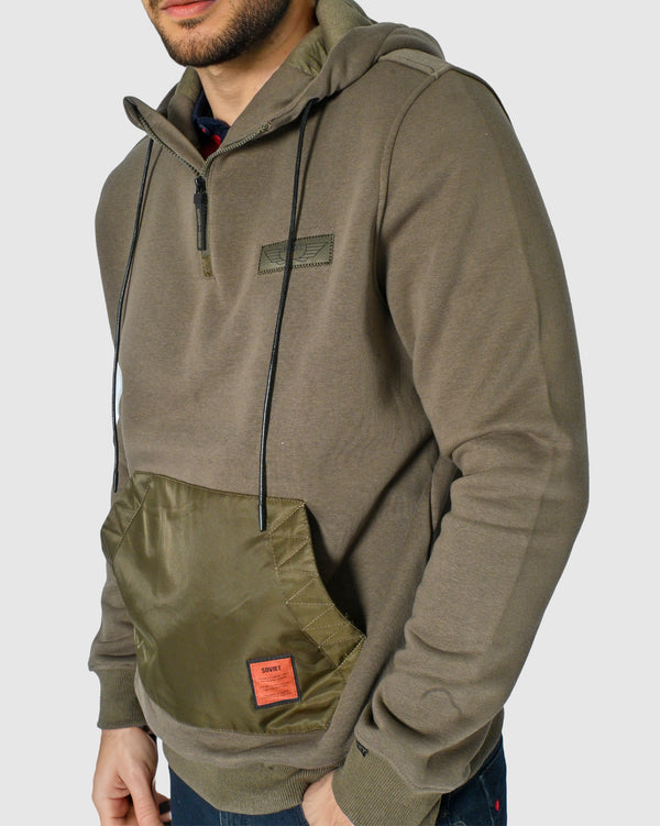 Mens Sargent - Cotton Kangaroo Pouch Hoody