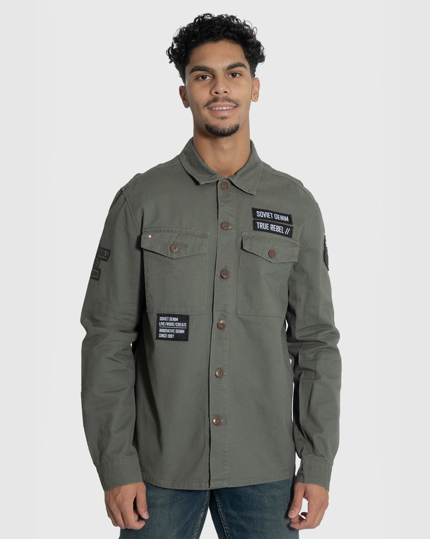 Mens Simms - Cotton Button-up Jacket