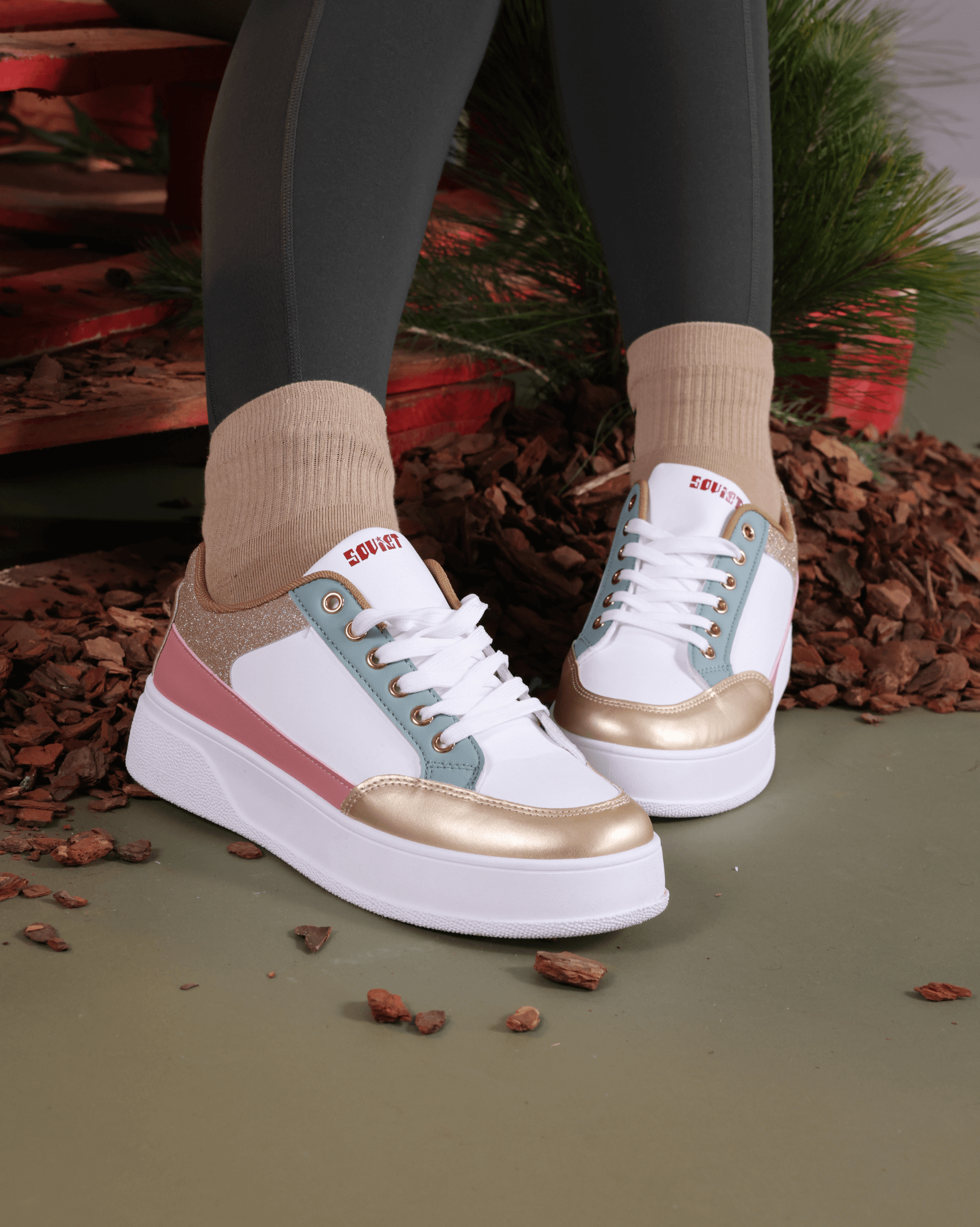 Ladies Jemima - Colourblock PU Sneaker