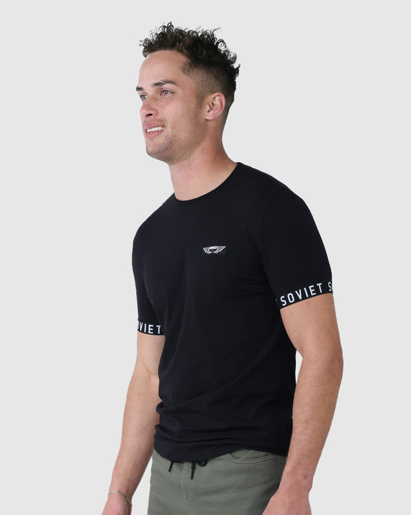 Mens Ultra - Minimalist Branded-Sleeve Cotton T-Shirt
