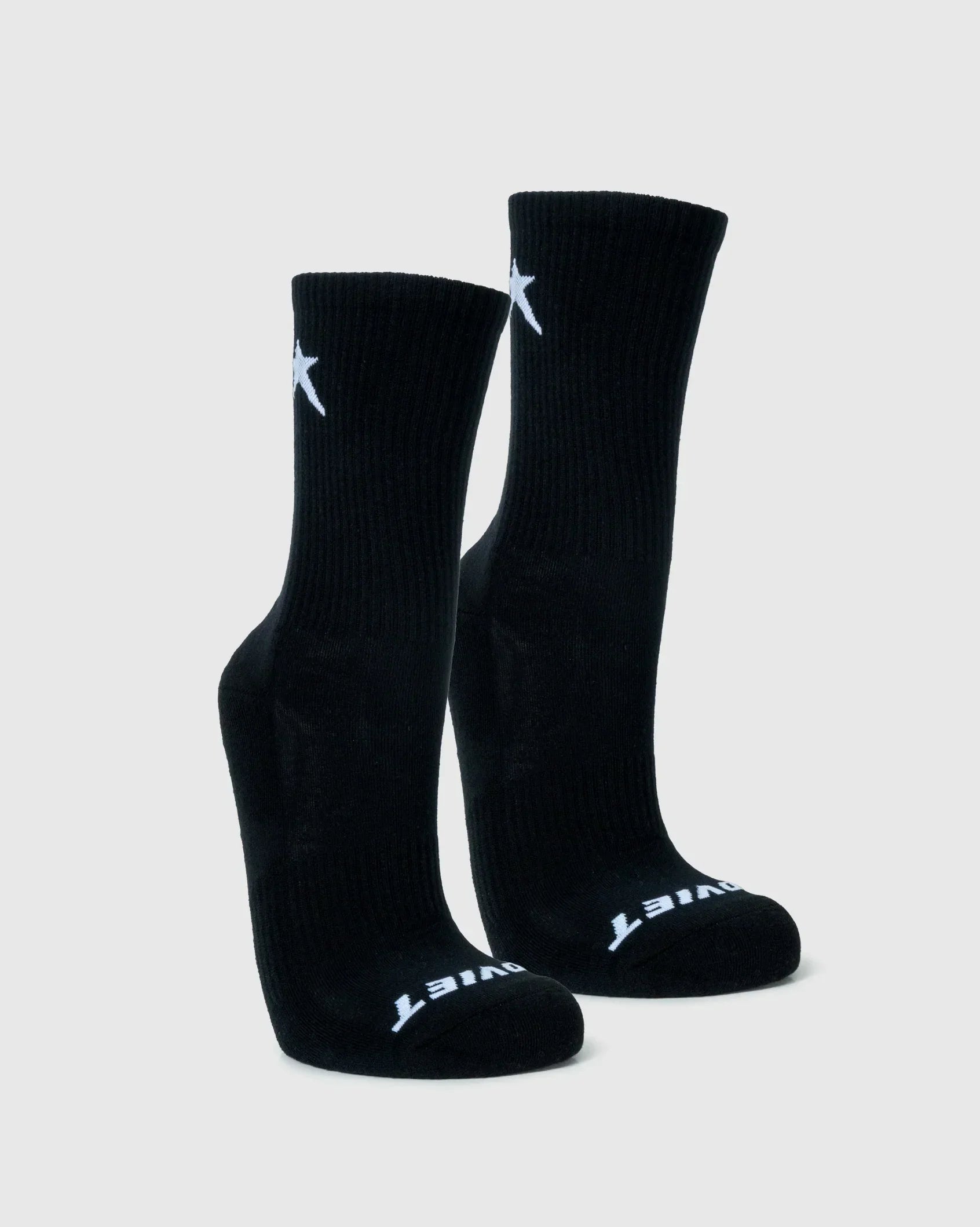 Black Cotton Tube Socks by Soviet Blackbird, one size, cozy accessories for casual wear.